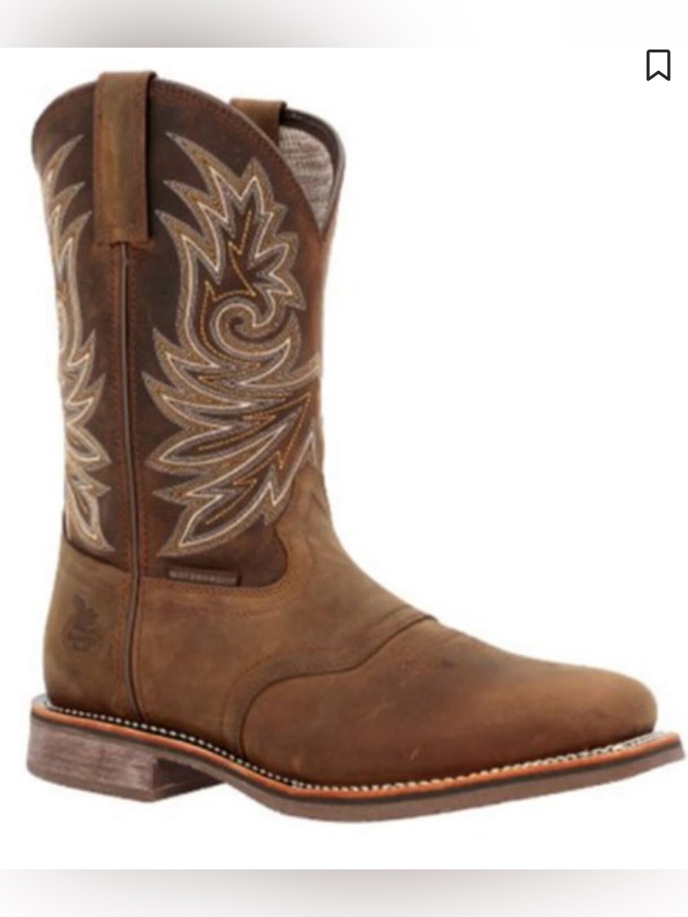 GEORGIA BOOT MEN'S CARBO-TEC WATERPROOF PULL ON SAFETY WESTERN BOOTS -SQUARE TOE